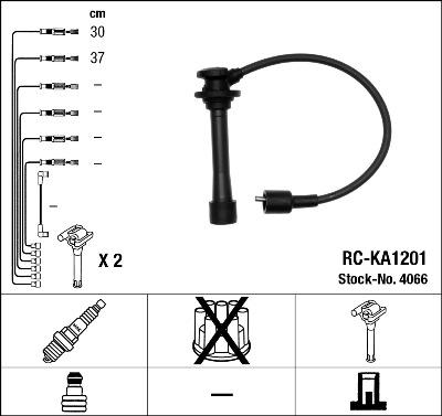 NGK 4066 - Augstsprieguma vadu komplekts www.autospares.lv