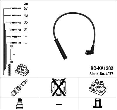 NGK 4077 - Augstsprieguma vadu komplekts www.autospares.lv