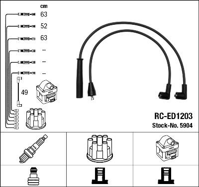 NGK 5904 - Augstsprieguma vadu komplekts www.autospares.lv