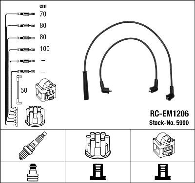 NGK 5900 - Augstsprieguma vadu komplekts www.autospares.lv