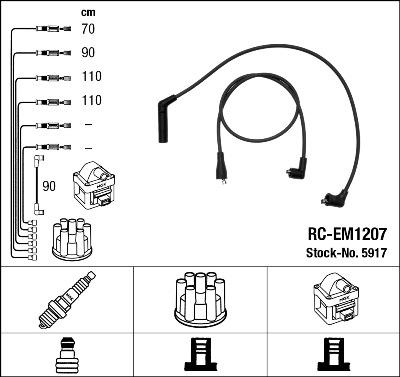 NGK 5917 - Augstsprieguma vadu komplekts www.autospares.lv