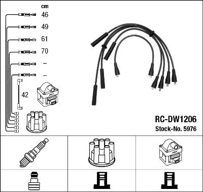 NGK 5976 - Augstsprieguma vadu komplekts www.autospares.lv