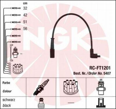 NGK 5407 - Augstsprieguma vadu komplekts www.autospares.lv