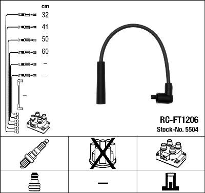 NGK 5504 - Augstsprieguma vadu komplekts www.autospares.lv