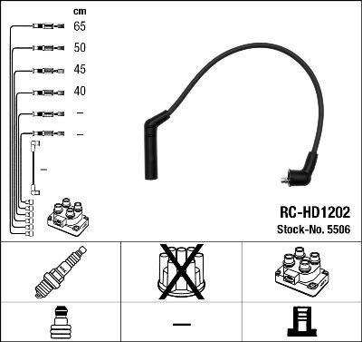 NGK 5506 - Augstsprieguma vadu komplekts www.autospares.lv