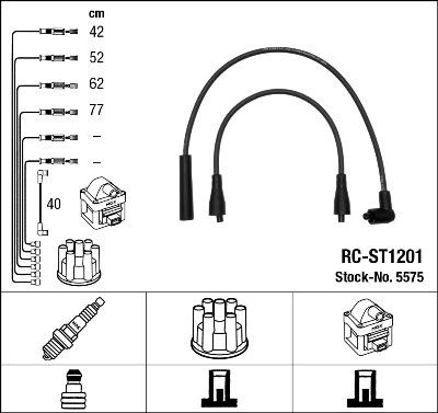 NGK 5575 - Augstsprieguma vadu komplekts www.autospares.lv