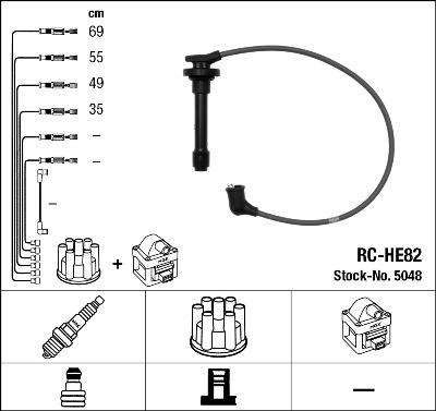 NGK 5048 - Augstsprieguma vadu komplekts www.autospares.lv