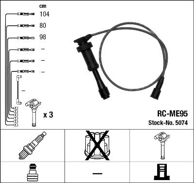 NGK 5074 - Augstsprieguma vadu komplekts www.autospares.lv