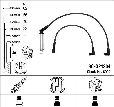 NGK 6990 - Augstsprieguma vadu komplekts www.autospares.lv