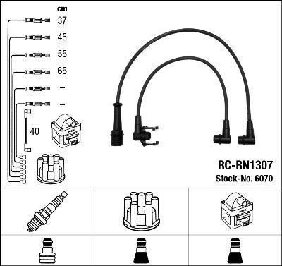 NGK 6070 - Augstsprieguma vadu komplekts www.autospares.lv