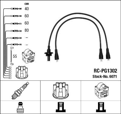 NGK 6071 - Augstsprieguma vadu komplekts www.autospares.lv