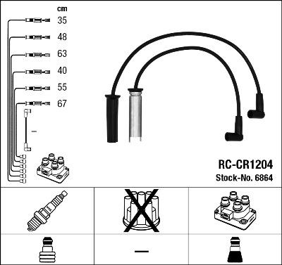 NGK 6864 - Augstsprieguma vadu komplekts www.autospares.lv