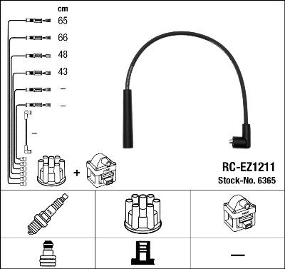 NGK 6365 - Augstsprieguma vadu komplekts www.autospares.lv