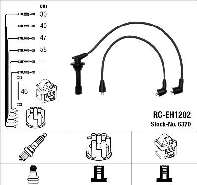 NGK 6370 - Augstsprieguma vadu komplekts www.autospares.lv