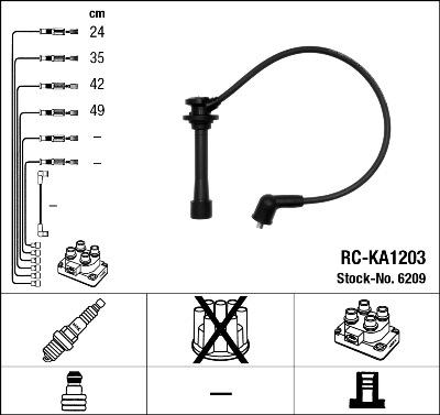 NGK 6209 - Augstsprieguma vadu komplekts www.autospares.lv