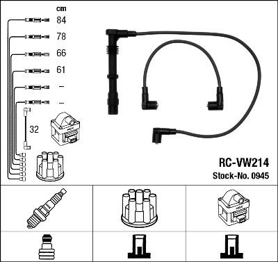 NGK 0945 - Augstsprieguma vadu komplekts www.autospares.lv