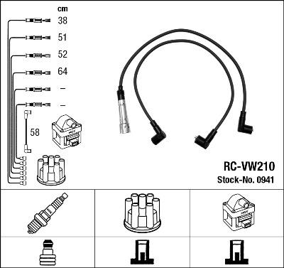 NGK 44286 - Augstsprieguma vadu komplekts www.autospares.lv