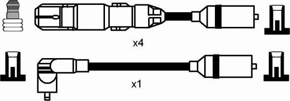 NGK 0956 - Augstsprieguma vadu komplekts www.autospares.lv