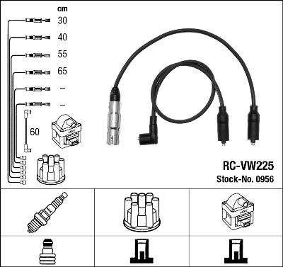 NGK 0956 - Augstsprieguma vadu komplekts www.autospares.lv