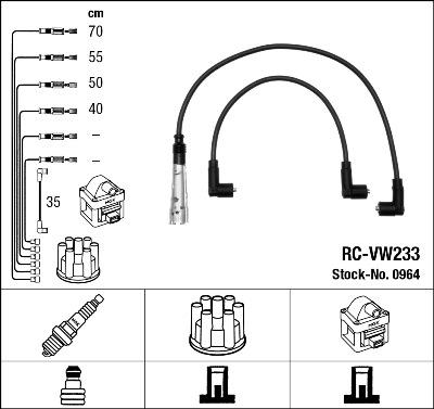 NGK 0964 - Augstsprieguma vadu komplekts www.autospares.lv