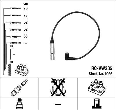 NGK 0966 - Augstsprieguma vadu komplekts www.autospares.lv