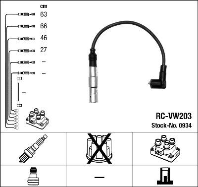 NGK 0934 - Augstsprieguma vadu komplekts www.autospares.lv