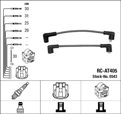 NGK 0543 - Augstsprieguma vadu komplekts www.autospares.lv