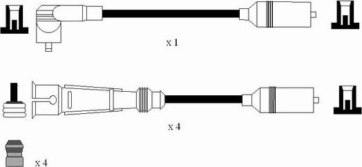 NGK 0510 - Augstsprieguma vadu komplekts www.autospares.lv