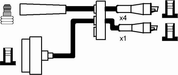 NGK 0530 - Augstsprieguma vadu komplekts www.autospares.lv