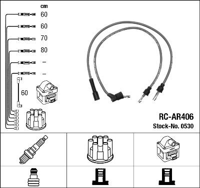 NGK 0530 - Augstsprieguma vadu komplekts www.autospares.lv