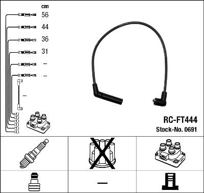 NGK 0691 - Augstsprieguma vadu komplekts www.autospares.lv