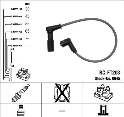 NGK 0645 - Augstsprieguma vadu komplekts www.autospares.lv