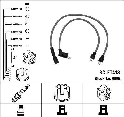 NGK 0665 - Augstsprieguma vadu komplekts www.autospares.lv