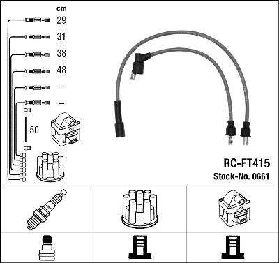 NGK 0661 - Augstsprieguma vadu komplekts www.autospares.lv