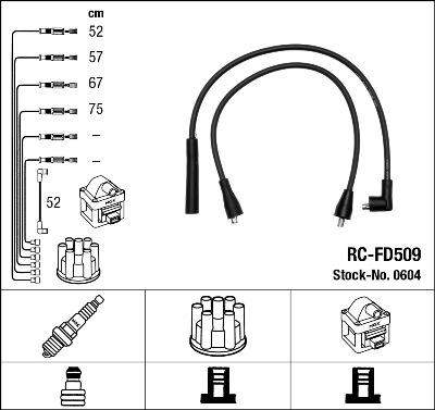 NGK 0604 - Комплект проводов зажигания www.autospares.lv