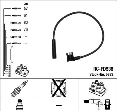 NGK 0633 - Комплект проводов зажигания www.autospares.lv