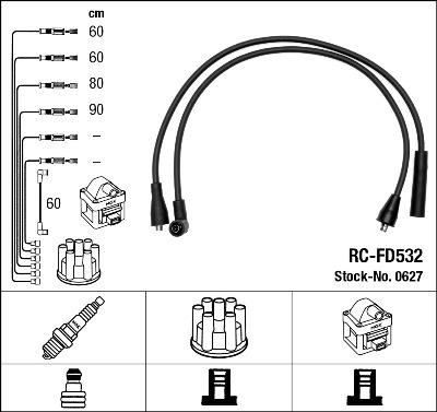 NGK 0627 - Комплект проводов зажигания www.autospares.lv