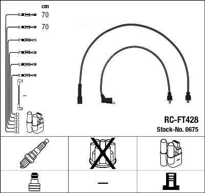 NGK 0675 - Augstsprieguma vadu komplekts www.autospares.lv