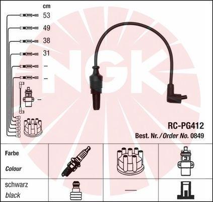 NGK 0849 - Augstsprieguma vadu komplekts www.autospares.lv