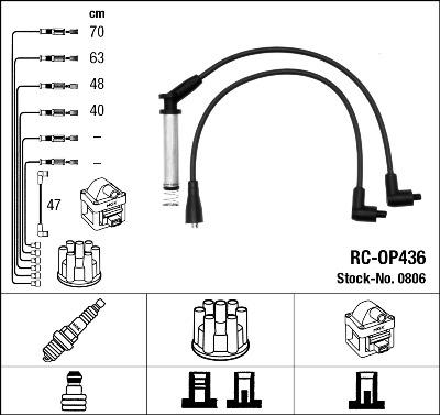 NGK 0806 - Augstsprieguma vadu komplekts www.autospares.lv