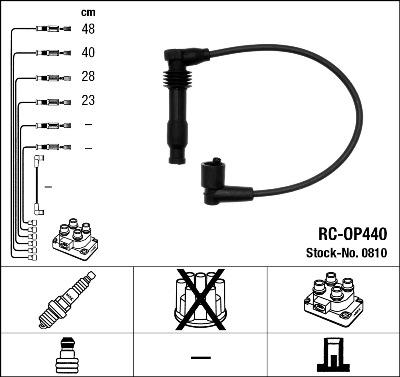 NGK 0810 - Augstsprieguma vadu komplekts www.autospares.lv