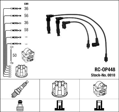 NGK 0818 - Augstsprieguma vadu komplekts www.autospares.lv