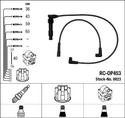 NGK 0823 - Augstsprieguma vadu komplekts www.autospares.lv