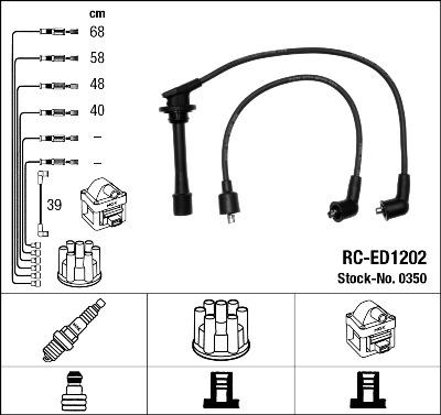 NGK 0350 - Augstsprieguma vadu komplekts www.autospares.lv