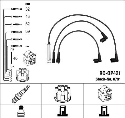 NGK 0791 - Augstsprieguma vadu komplekts www.autospares.lv