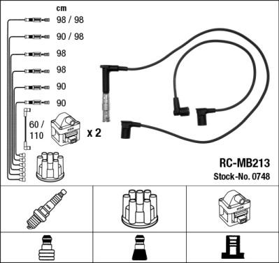 NGK 0748 - Augstsprieguma vadu komplekts www.autospares.lv