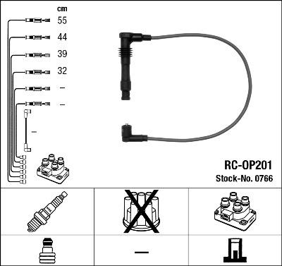 NGK 0766 - Augstsprieguma vadu komplekts www.autospares.lv