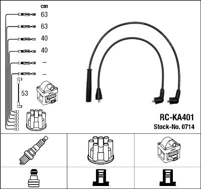 NGK 0714 - Augstsprieguma vadu komplekts www.autospares.lv