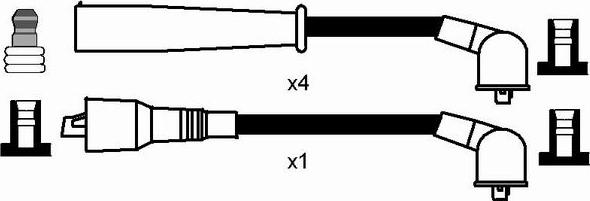 NGK 0715 - Augstsprieguma vadu komplekts www.autospares.lv