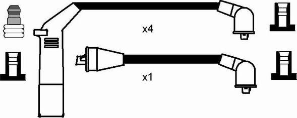 NGK 0710 - Augstsprieguma vadu komplekts www.autospares.lv